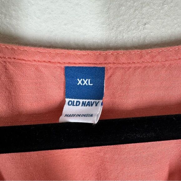 Old Navy Aspen Lace Up Tiered Summer Dress Coral Long Sleeve Plus Size XXL - Picture 4 of 8